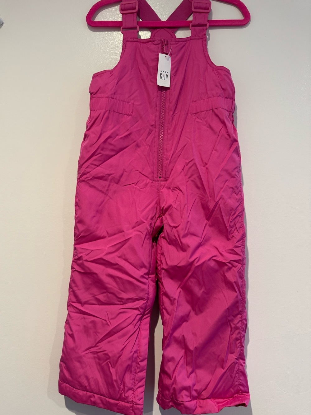 GAP Bright Pink Kids Snow Bib Overalls 4T NWT